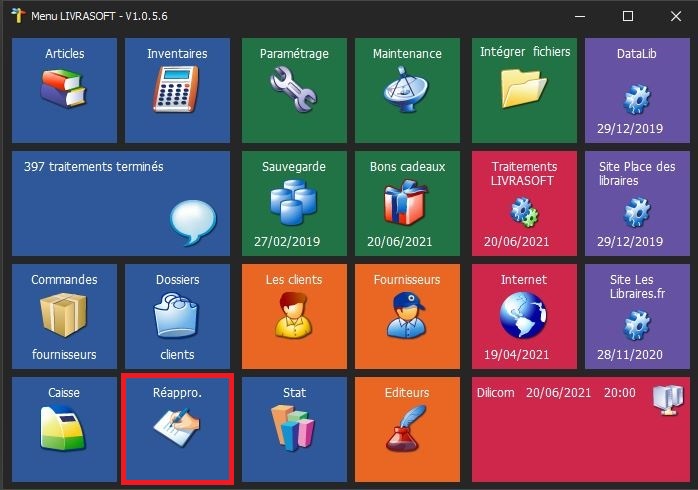 Menu Livrasoft
